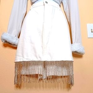 Bloom×Sugarhi White Diamante Skirt